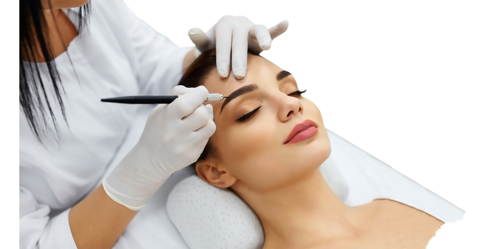 moça pintando sobrancelha